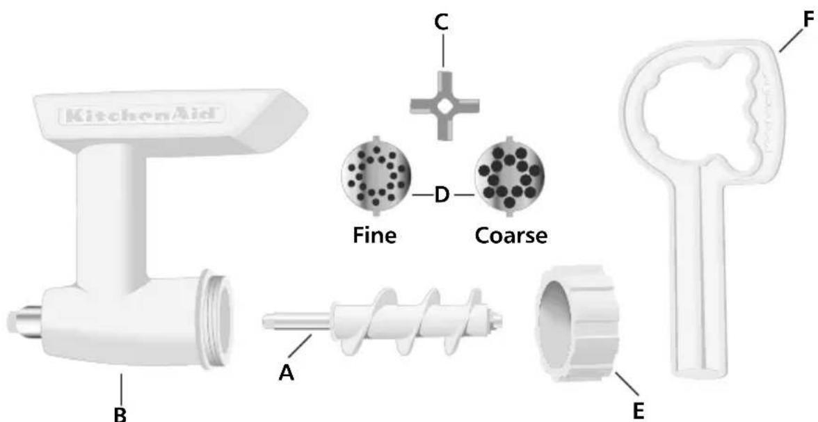 KitchenAid C + D Fine Coarse B A E F