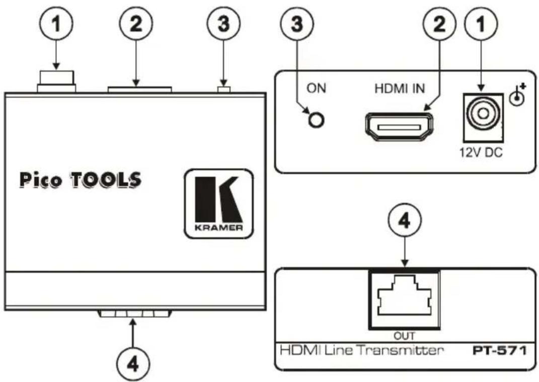 Pico TOOLS KRAMER ON HDMI IN 12V DC OUT HDMI Line Transmitter PT-571