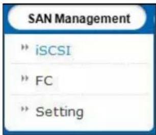 SAN Management » iSCSI » FC » Setting