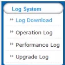 Log System » Log Download » Operation Log » Performance Log » Upgrade Log