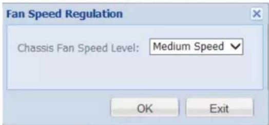 Fan Speed Regulation Chassis Fan Speed Level: Medium Speed OK Exit