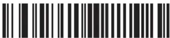 Black and white barcode image with vertical lines and a small number '1' at the bottom left.
