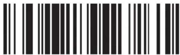 Black and white barcode image with vertical lines and a central dot