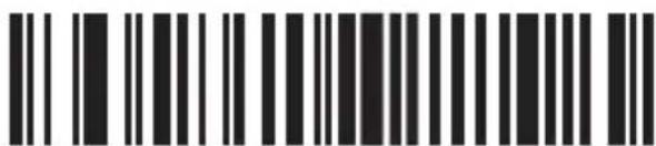 Black and white barcode image with vertical lines and a small number '1' at the bottom left.