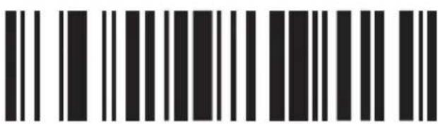 Black and white barcode image with vertical lines and dots, no readable text or symbols