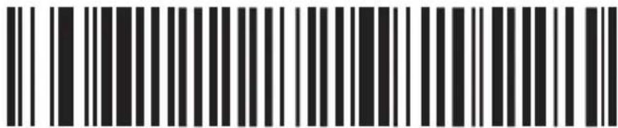Black and white barcode image with vertical lines and a central dot