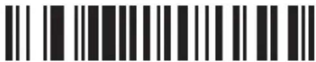 Barcode image containing machine-readable data, with vertical black bars for each digit and a series of dots for digits 1 through 9.
