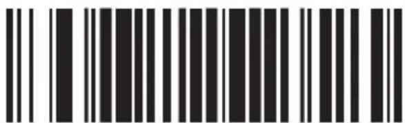 Black and white barcode image with vertical lines and a central dot
