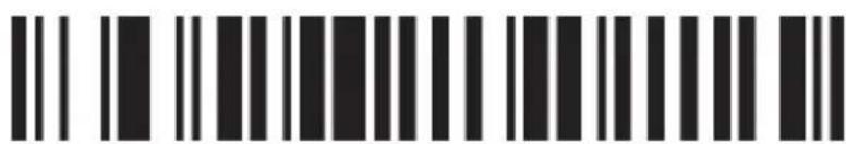 Black and white barcode image with vertical lines and a central dot