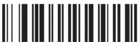 Black and white barcode image with vertical lines above and below the bars