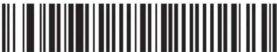 Black and white barcode image with vertical lines and a small number '1' at the bottom left.