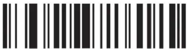 Barcode image containing machine-readable data, with vertical black bars on both sides and a series of dots above the bars.