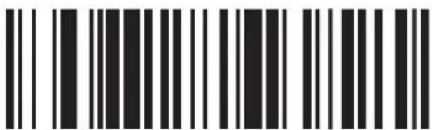 Black and white barcode image with vertical lines and a central dot