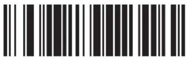 Black and white barcode image with vertical lines and a central dot
