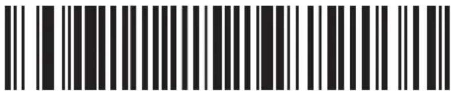 Black and white barcode image with vertical lines and a central dot