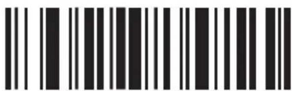 Black and white barcode image with vertical lines and a small number '1' at the bottom