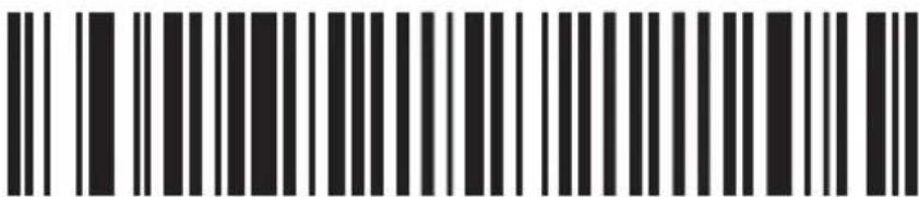 Black and white barcode image with vertical lines and a small white dot at the center
