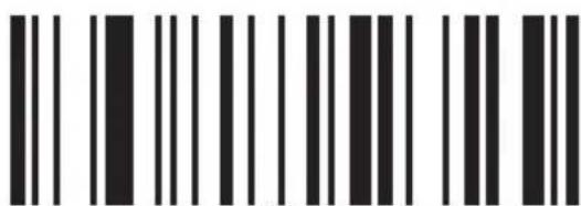 Black and white barcode image with vertical lines on both sides
