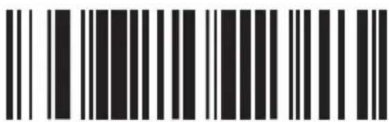 Black and white barcode image with vertical lines and a central dot