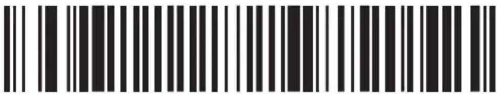 Black and white barcode image with vertical lines and a central dot