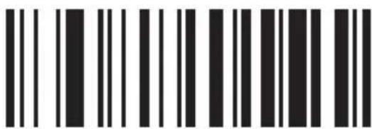Barcode image with black vertical bars on white background, no text or symbols beyond the pattern