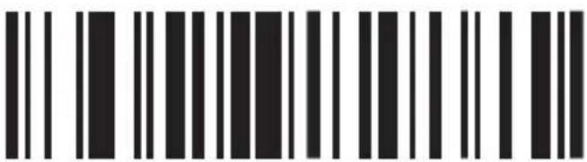 Black and white barcode image with vertical lines and a small number '1' at the top