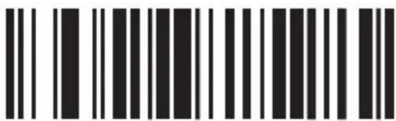 Black and white barcode image with vertical lines and a central dot