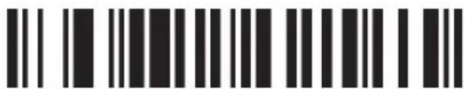 Barcode image containing machine-readable data, with vertical black bars for each digit and a series of dots for digits 1 through 9.