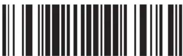 Black and white barcode image with vertical lines and a central dot