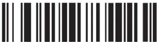 Barcode image containing machine-readable data, with vertical black bars for digits 0 to 10