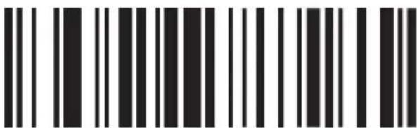 Black and white barcode image with vertical lines and dots