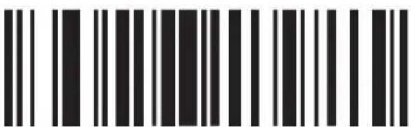 Black and white barcode image with vertical lines and a small number '1' at the bottom center.