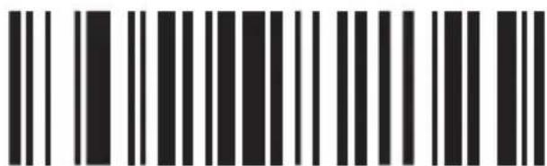 Black and white barcode image with vertical lines and a central dot