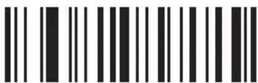 Barcode image with vertical black and white bars, no visible text or symbols