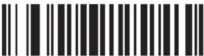 Black and white barcode image with vertical lines and a central dot
