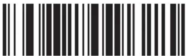 Black and white barcode image with vertical lines and a central dot