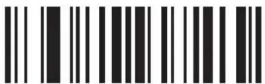 Barcode image with vertical black and white bars, no visible text or symbols