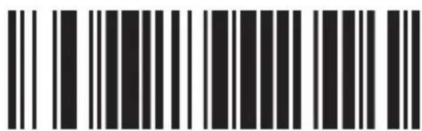 Black and white barcode image with vertical lines and a central dot