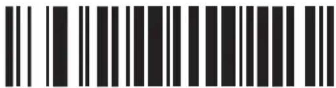 Black and white barcode image with vertical lines above and below the bars