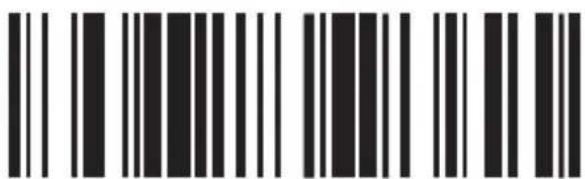 Black and white barcode image with vertical lines and dots, no readable text or symbols