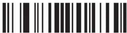 Barcode image with vertical black and white bars, no visible text or symbols