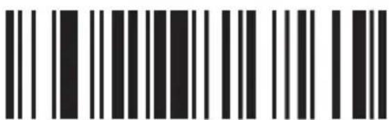 Black and white barcode image with vertical lines and a central bar