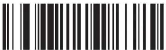 Black and white barcode image with vertical lines and a central dot