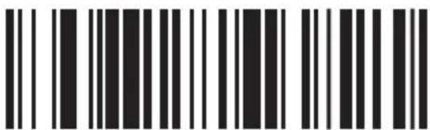 Black and white barcode image with vertical lines and a central dot