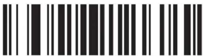 Barcode image with black vertical bars on white background, no text or symbols beyond the pattern