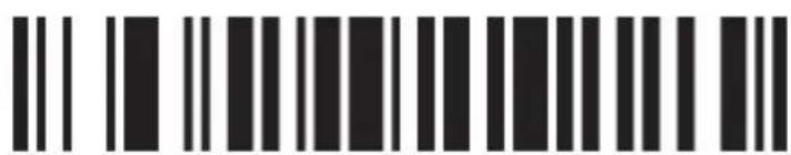 Black and white barcode image with vertical lines and dots, no readable text or symbols
