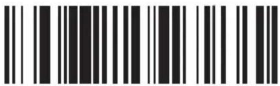 Barcode image with black and white vertical bars, no visible text or symbols beyond the pattern