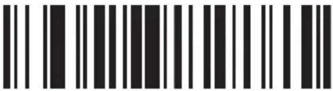 Black and white barcode image with vertical lines and a central dot