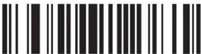Black and white barcode image with vertical lines and a central dot