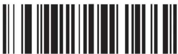 Black and white barcode image with vertical lines and a central dot